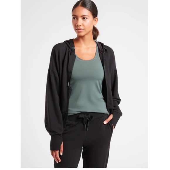 Athleta Women’s Balance Jacket Sweatshirt Full Zip Black Hoodie Extra Small XS - Picture 5 of 11